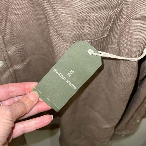 Mutual Weave Mens Long Sleeve Cotton Button-up Shirt Brown XXL NWT - Picture 5 of 9